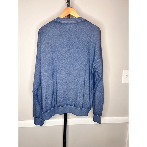 Billy Joel "Piano Man" Dropped Shoulder Fleece Graphic Sweatshirt Blue Large NWT - Picture 5 of 10